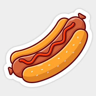 Hotdog Cartoon Vector Icon Illustration (5) Sticker